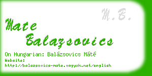 mate balazsovics business card