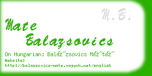 mate balazsovics business card